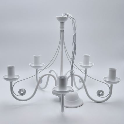 Chandelier on a chain DONATO 5xE14/40W/230V white