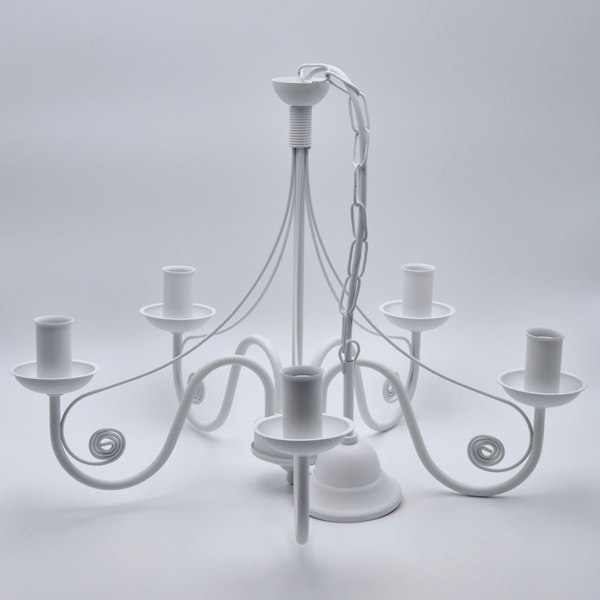 Chandelier on a chain DONATO 5xE14/40W/230V white