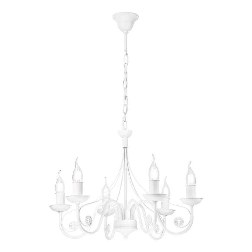 Chandelier on a chain DONATO 6xE14/40W/230V white