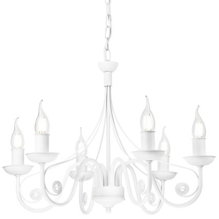 Chandelier on a chain DONATO 6xE14/40W/230V white
