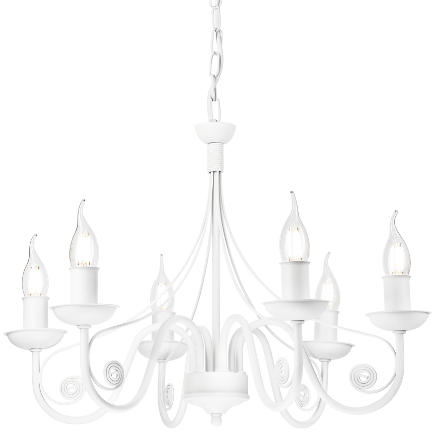 Chandelier on a chain DONATO 6xE14/40W/230V white