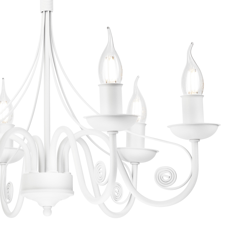 Chandelier on a chain DONATO 6xE14/40W/230V white