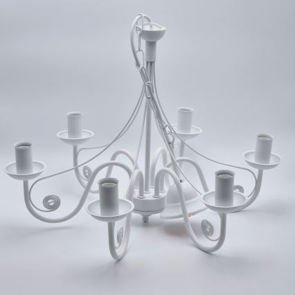 Chandelier on a chain DONATO 6xE14/40W/230V white