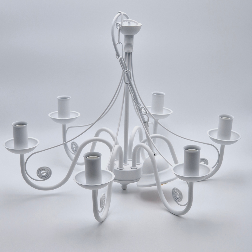 Chandelier on a chain DONATO 6xE14/40W/230V white