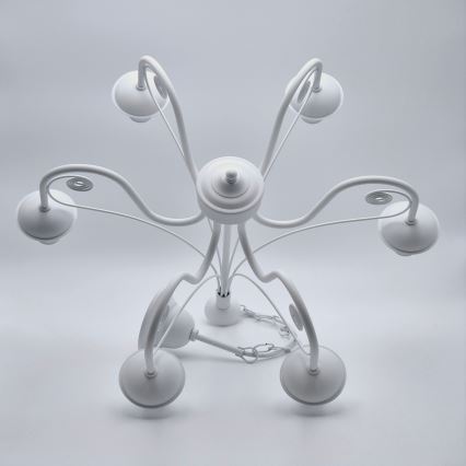 Chandelier on a chain DONATO 6xE14/40W/230V white