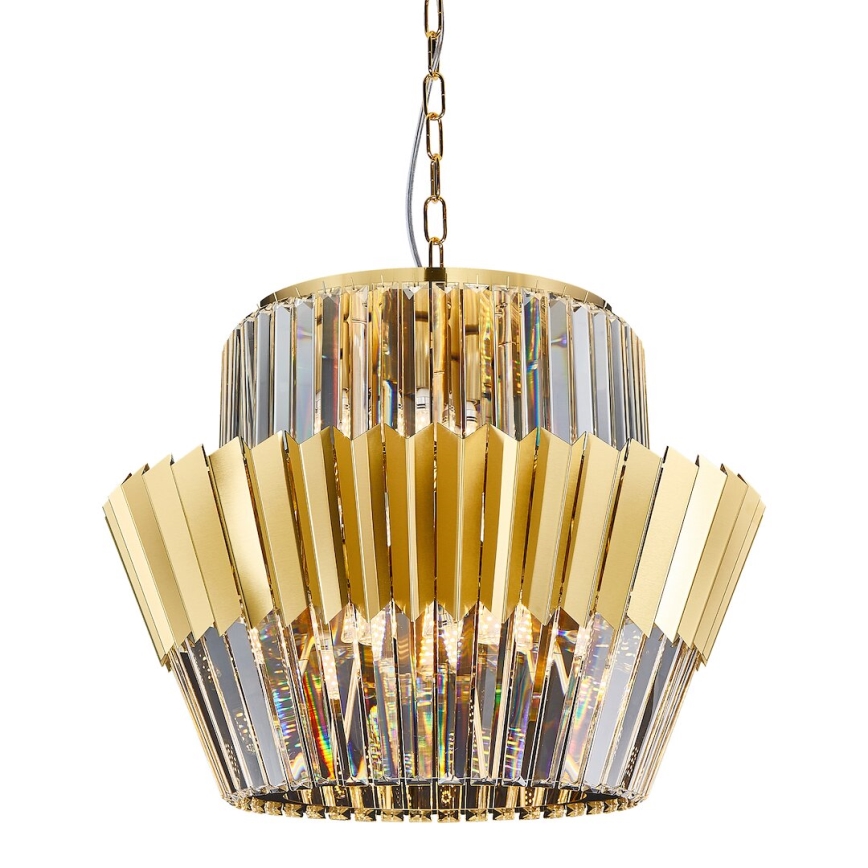 Chandelier on a chain DONNA 12xE14/40W/230V d. 55 cm gold