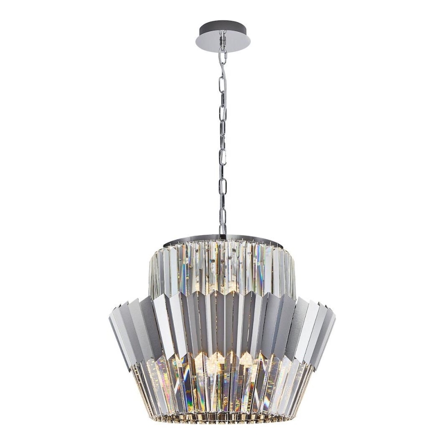 Chandelier on a chain DONNA 12xE14/40W/230V d. 55 cm matte chrome