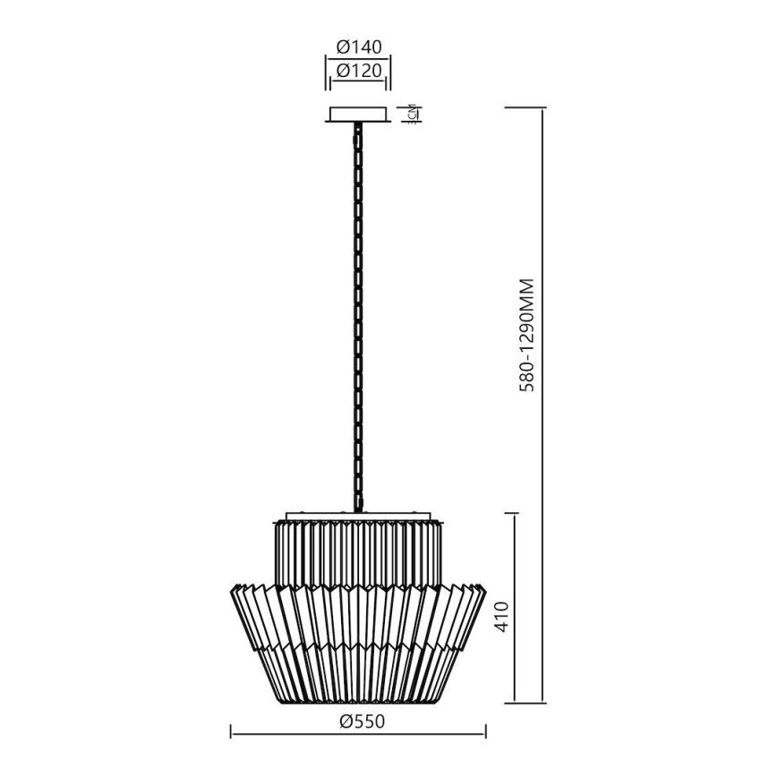 Chandelier on a chain DONNA 12xE14/40W/230V d. 55 cm matte chrome