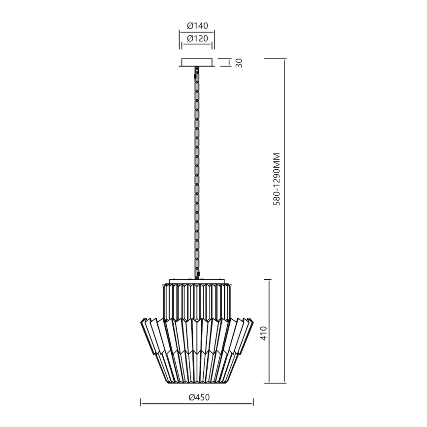 Chandelier on a chain DONNA 9xE14/40W/230V d. 45 cm matte chrome