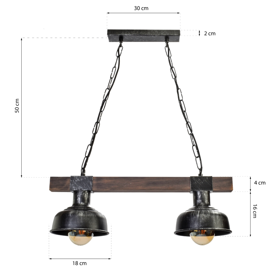Chandelier on a chain FARO 2xE27/60W/230V
