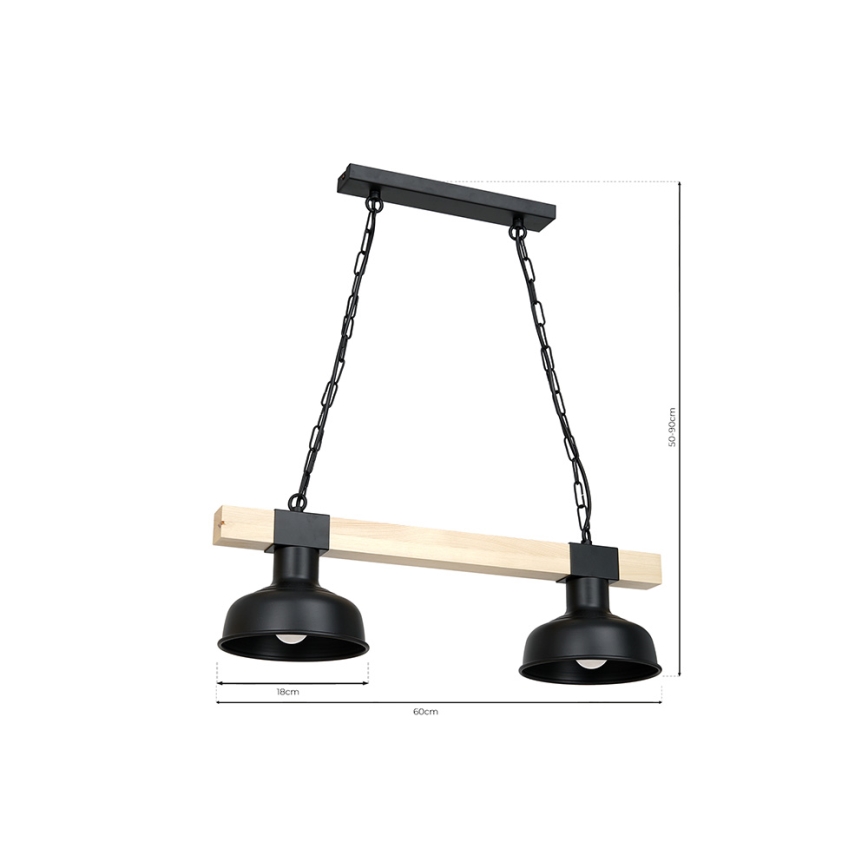 Chandelier on a chain FARO 2xE27/60W/230V