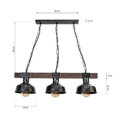 Chandelier on a chain FARO 3xE27/60W/230V