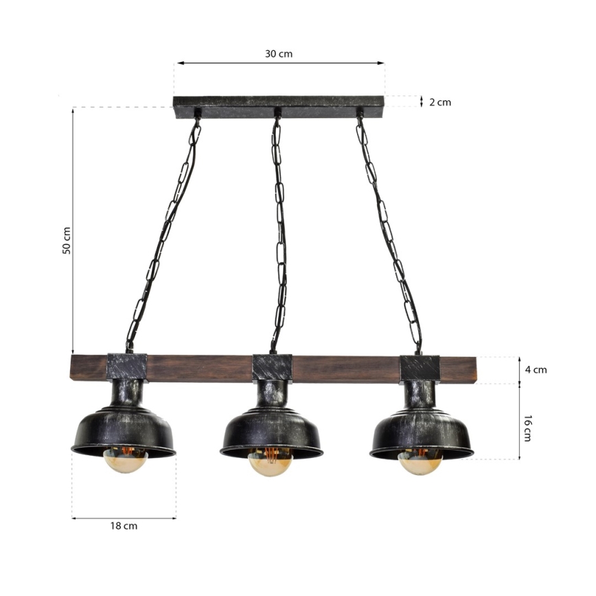 Chandelier on a chain FARO 3xE27/60W/230V