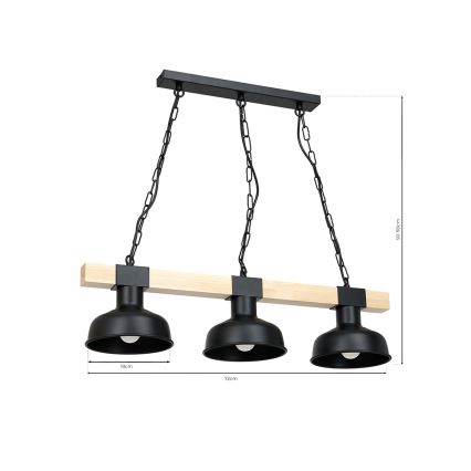 Chandelier on a chain FARO 3xE27/60W/230V