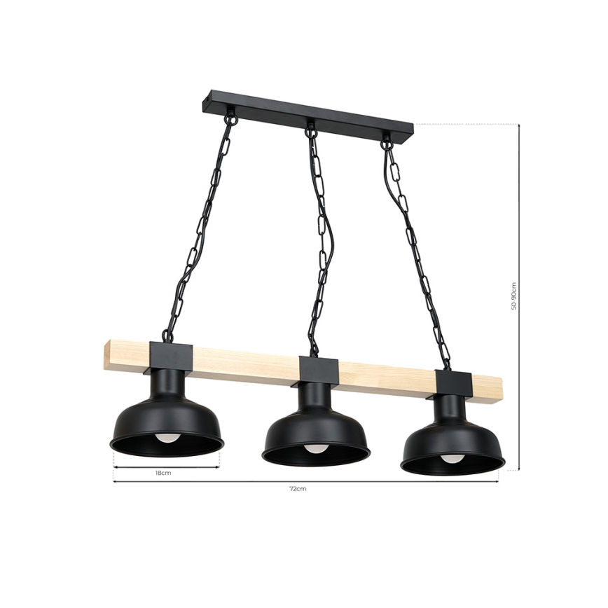 Chandelier on a chain FARO 3xE27/60W/230V