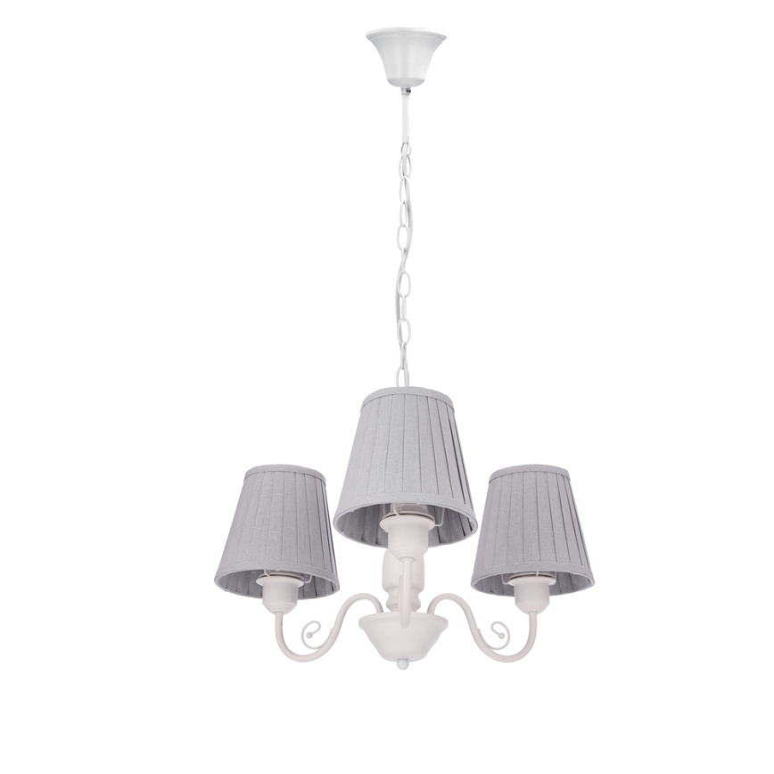 Chandelier on a chain FIREZ 3xE27/40W/230V white/grey