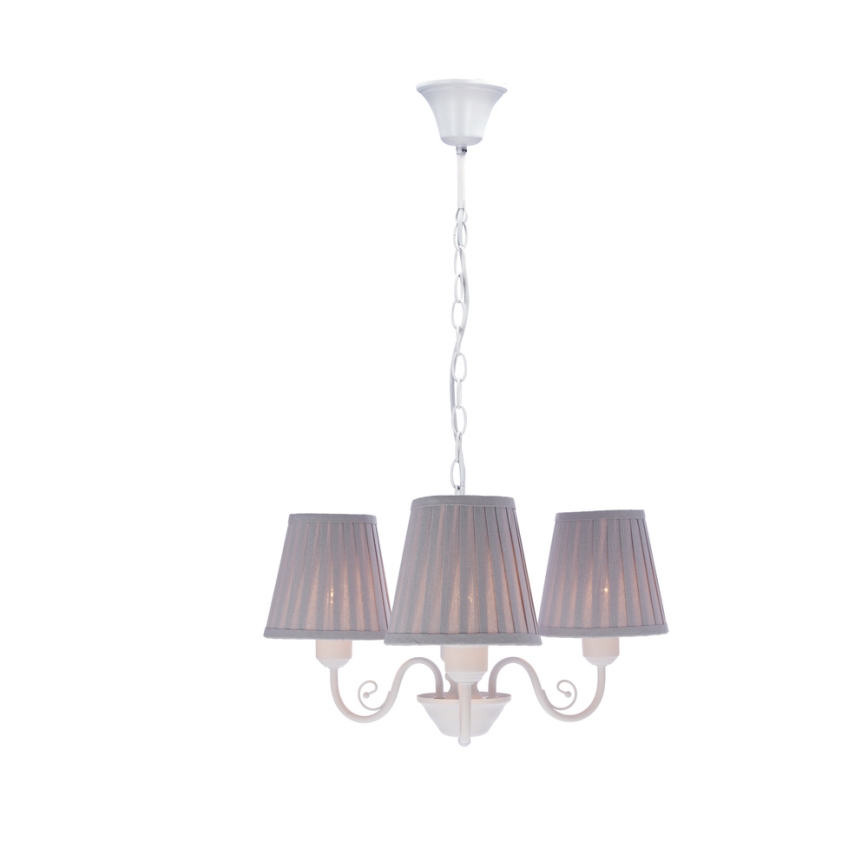 Chandelier on a chain FIREZ 3xE27/40W/230V white/grey