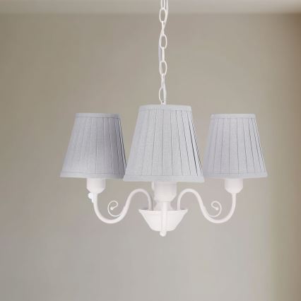 Chandelier on a chain FIREZ 3xE27/40W/230V white/grey