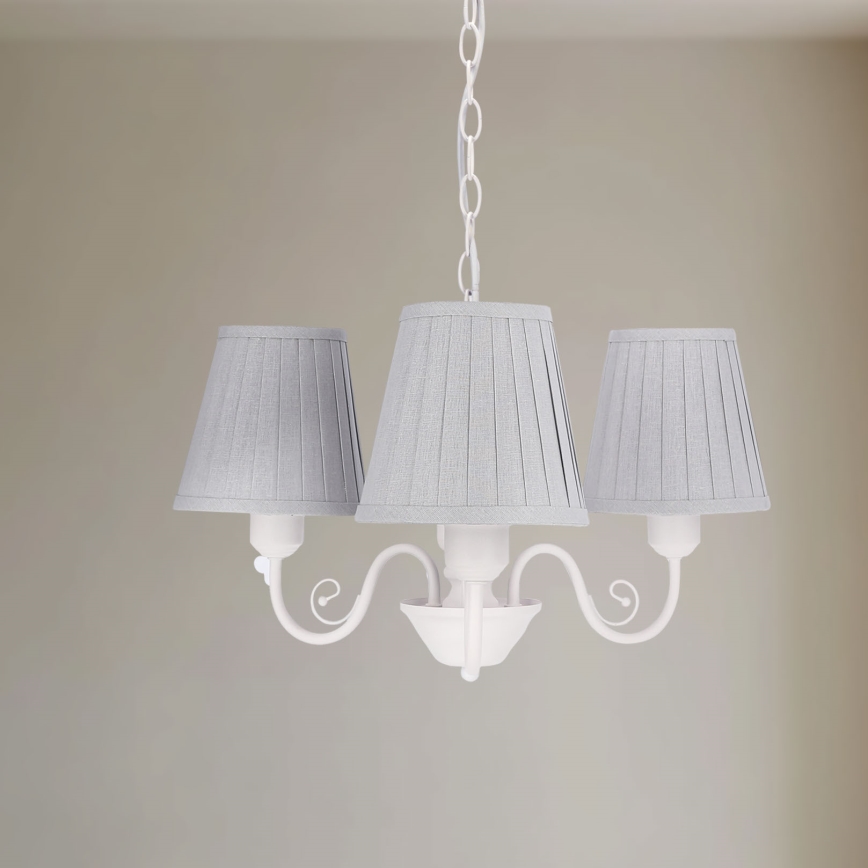 Chandelier on a chain FIREZ 3xE27/40W/230V white/grey