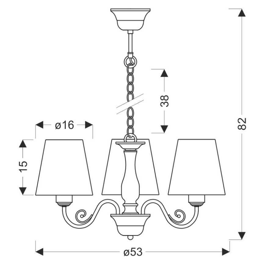 Chandelier on a chain FIREZ 3xE27/40W/230V white/grey