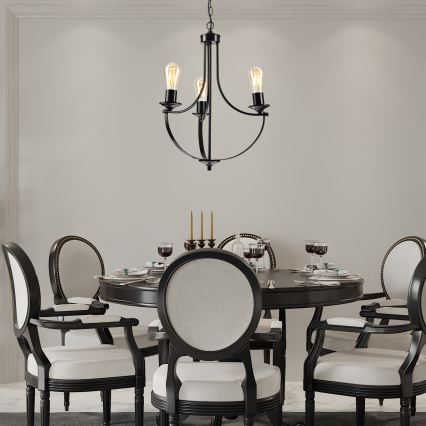 Chandelier on a chain GINA 3xE27/60W/230V black