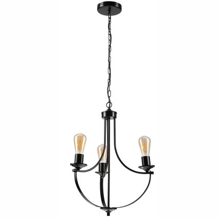 Chandelier on a chain GINA 3xE27/60W/230V black