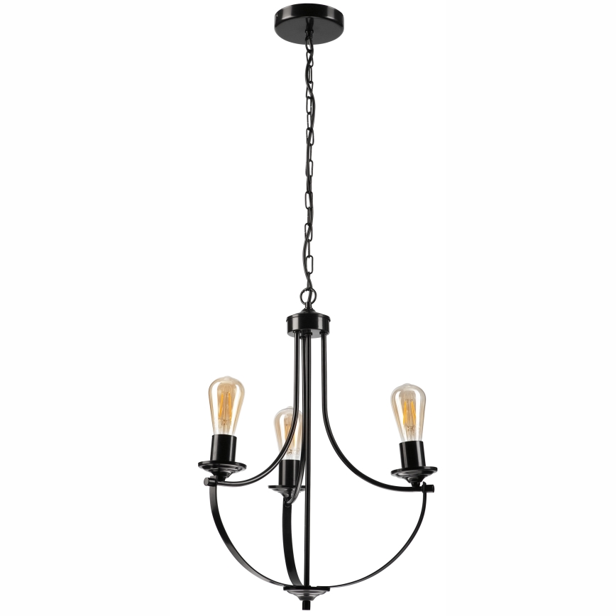 Chandelier on a chain GINA 3xE27/60W/230V black