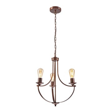 Chandelier on a chain GINA 3xE27/60W/230V brown