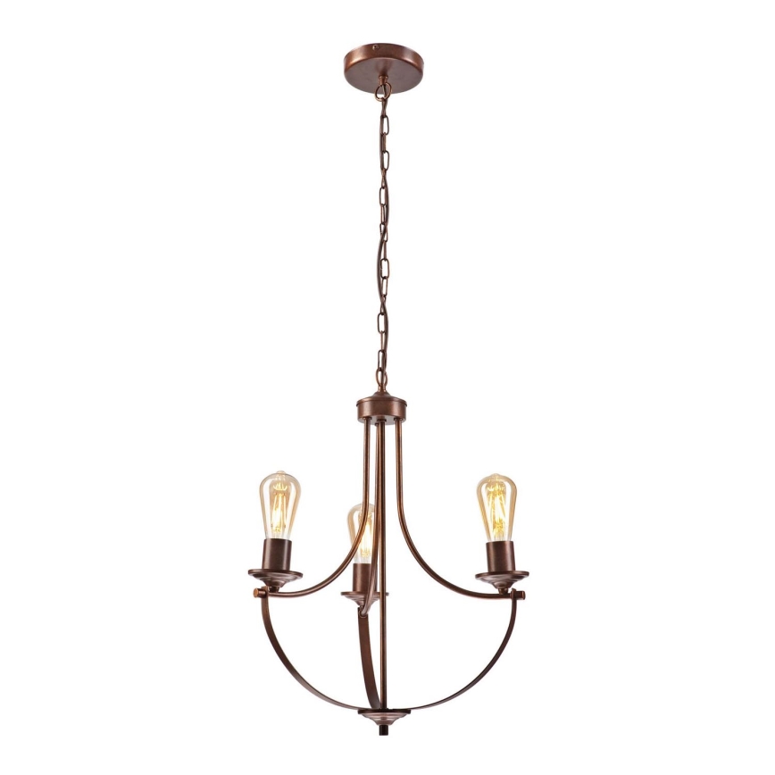 Chandelier on a chain GINA 3xE27/60W/230V brown