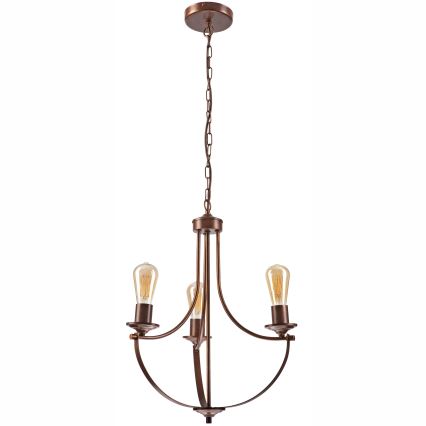 Chandelier on a chain GINA 3xE27/60W/230V brown