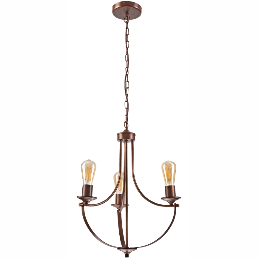 Chandelier on a chain GINA 3xE27/60W/230V brown
