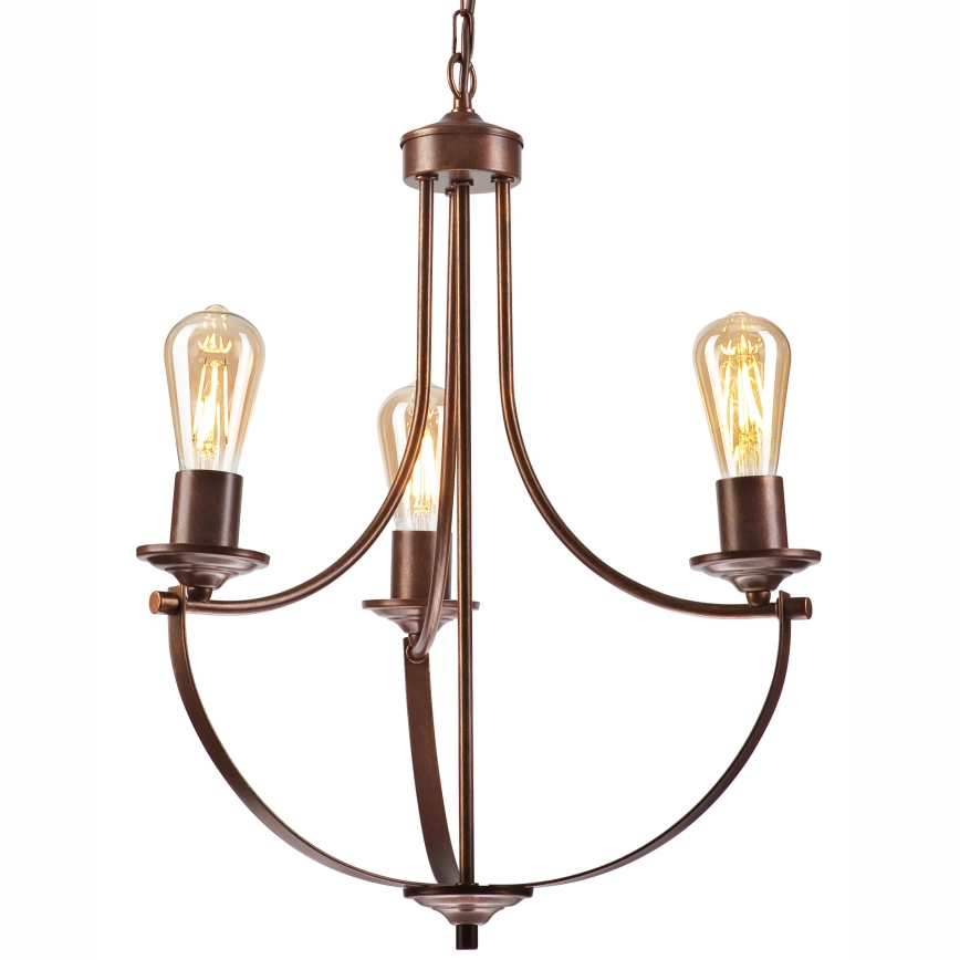 Chandelier on a chain GINA 3xE27/60W/230V brown