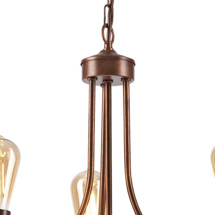 Chandelier on a chain GINA 3xE27/60W/230V brown