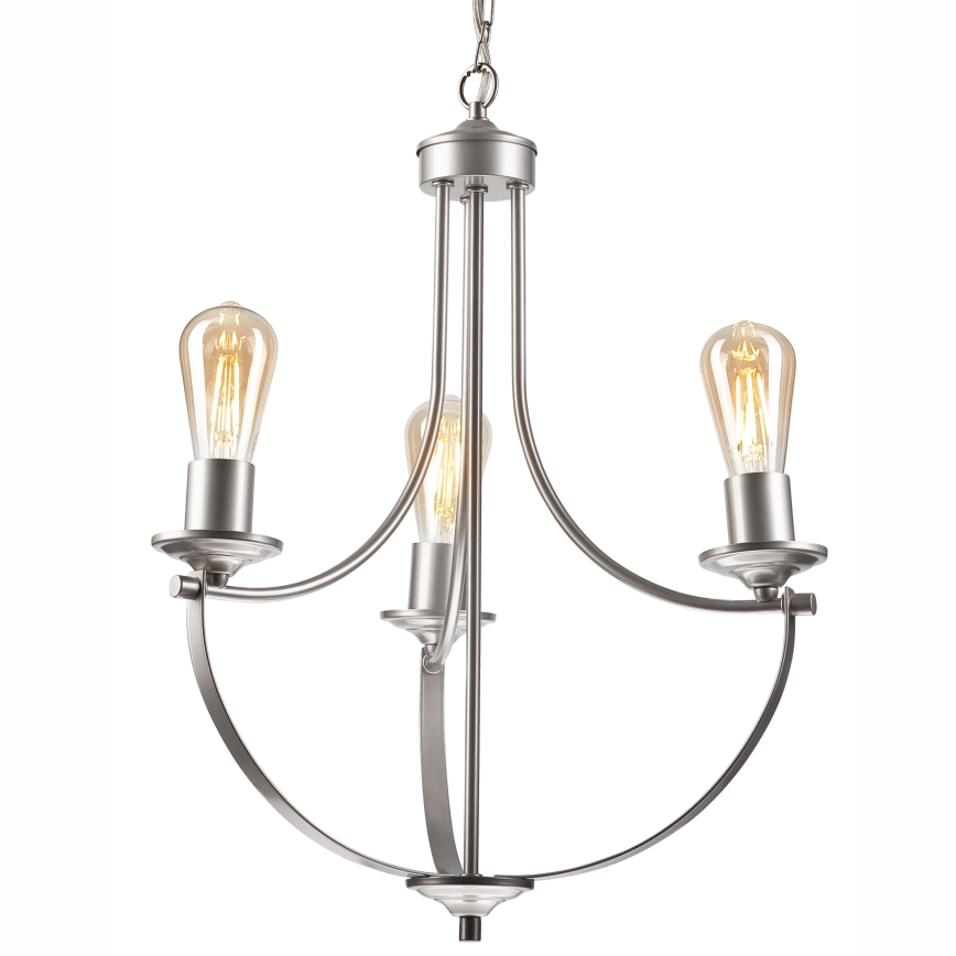 Chandelier on a chain GINA 3xE27/60W/230V matte chrome