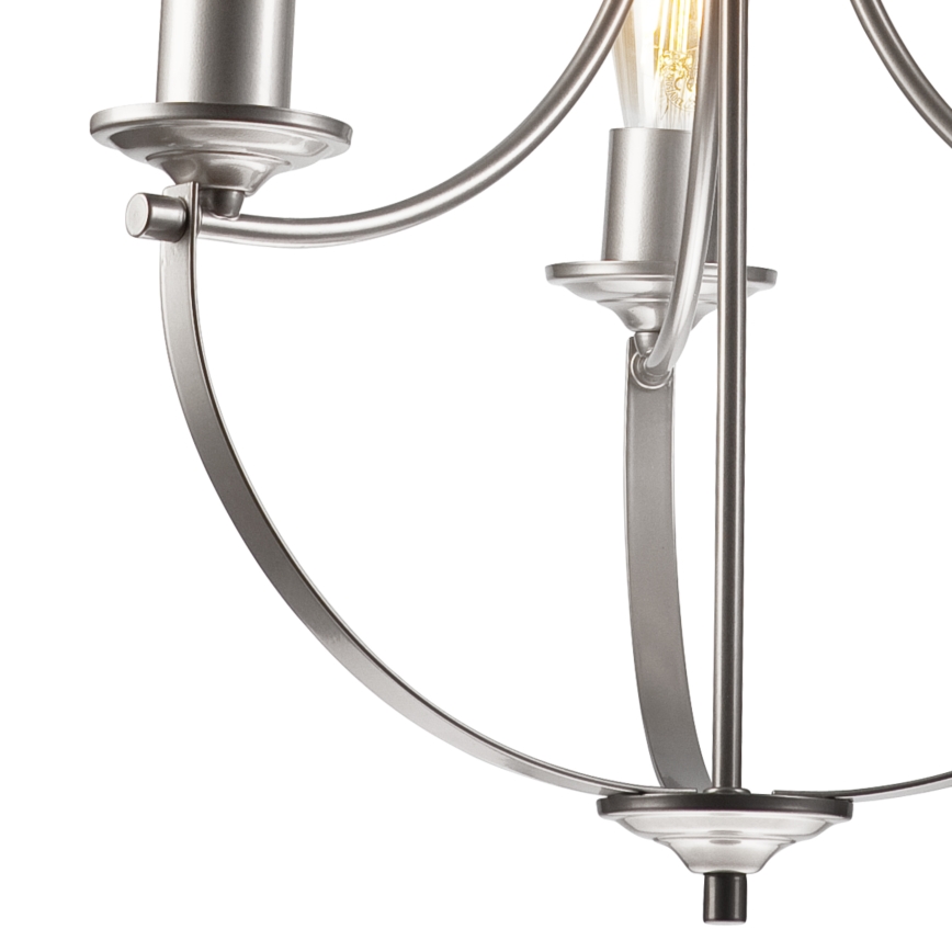 Chandelier on a chain GINA 3xE27/60W/230V matte chrome