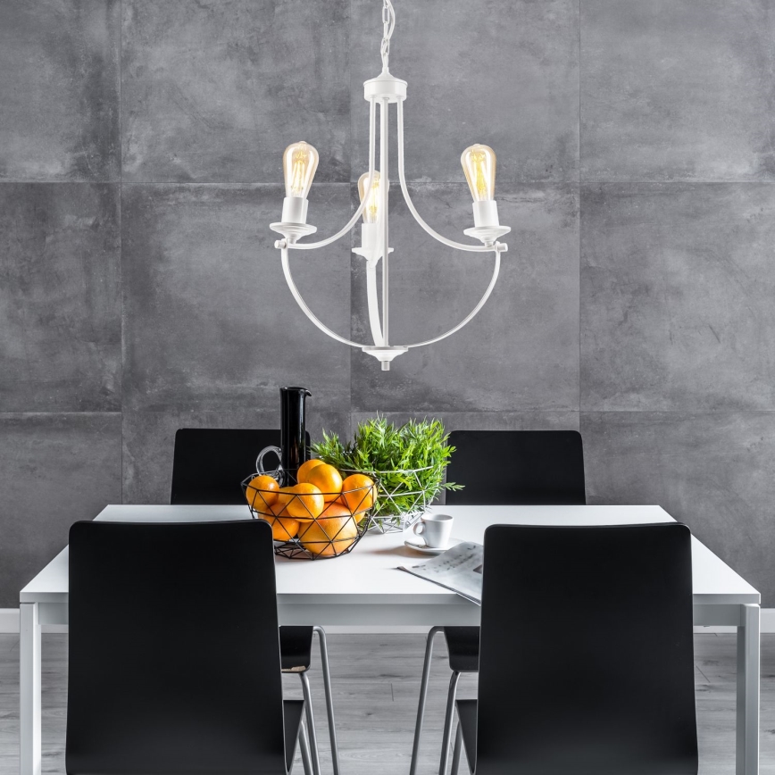 Chandelier on a chain GINA 3xE27/60W/230V white
