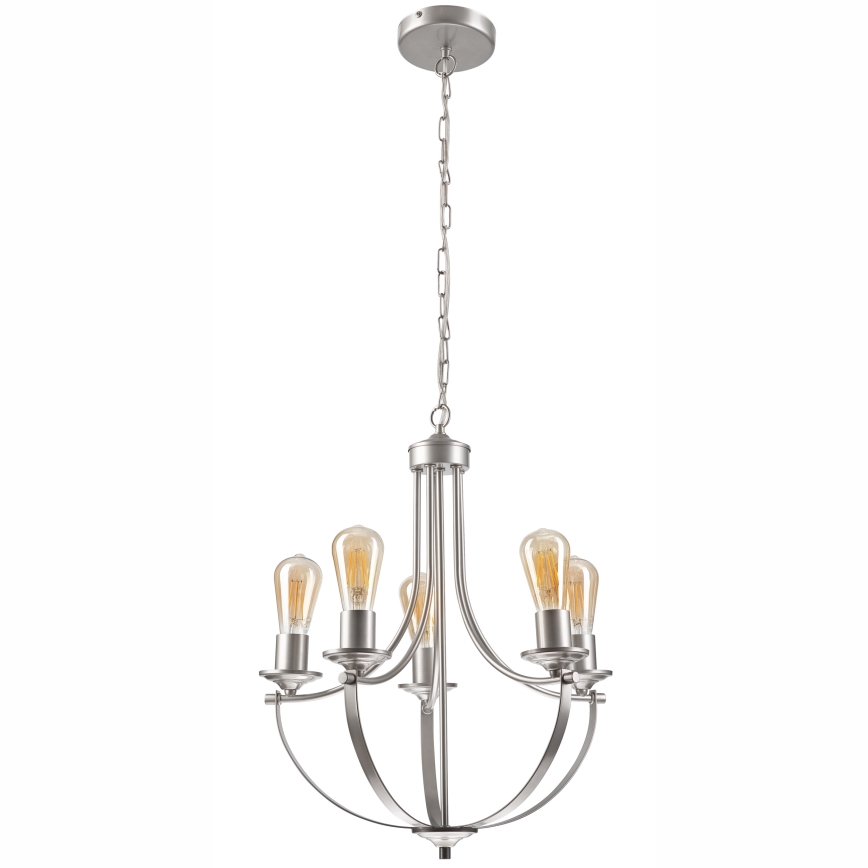 Chandelier on a chain GINA 5xE27/60W/230V matte chrome