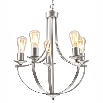 Chandelier on a chain GINA 5xE27/60W/230V matte chrome