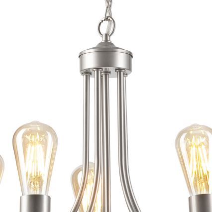 Chandelier on a chain GINA 5xE27/60W/230V matte chrome