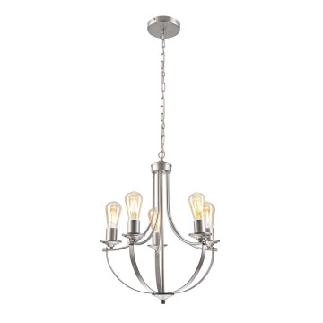 Chandelier on a chain GINA 5xE27/60W/230V matte chrome