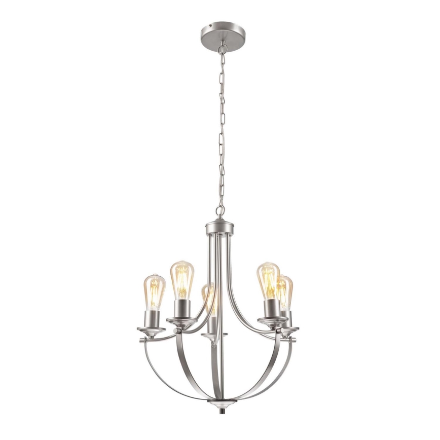 Chandelier on a chain GINA 5xE27/60W/230V matte chrome