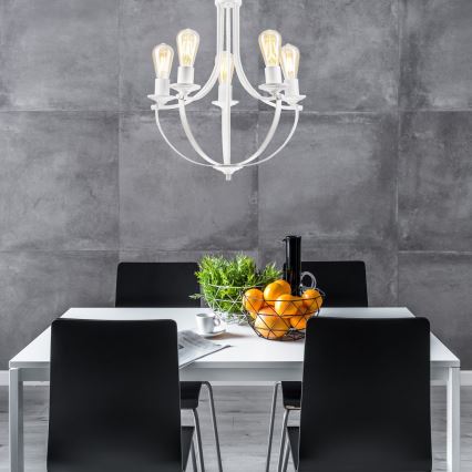 Chandelier on a chain GINA 5xE27/60W/230V white