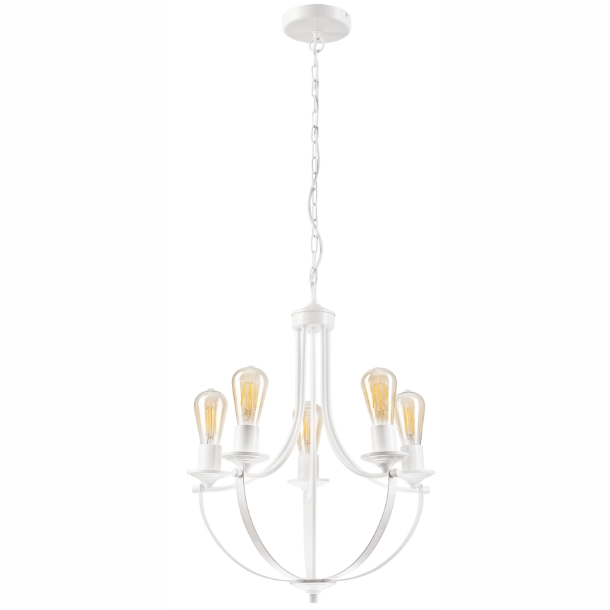 Chandelier on a chain GINA 5xE27/60W/230V white