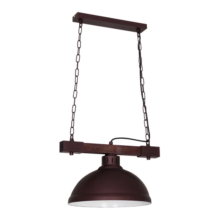 Chandelier on a chain HAKON 1xE27/60W/230V dark wood
