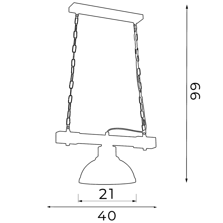 Chandelier on a chain HAKON 1xE27/60W/230V pine/patina