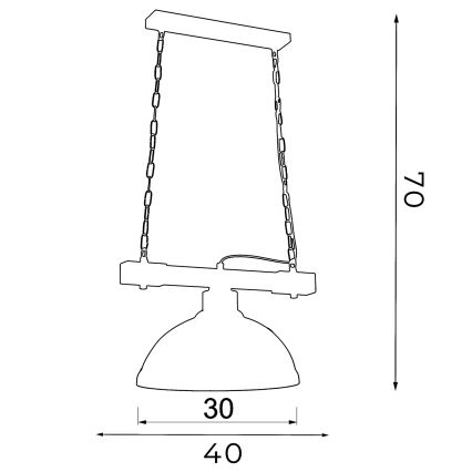 Chandelier on a chain HAKON 1xE27/60W/230V white wood