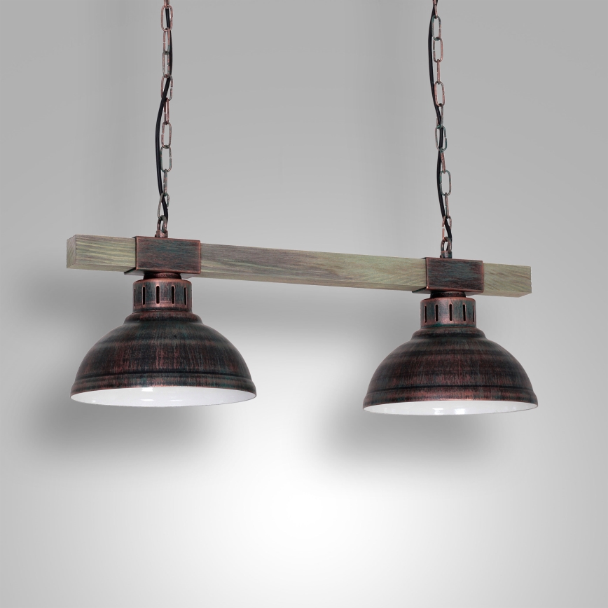 Chandelier on a chain HAKON 2xE27/60W/230V patina