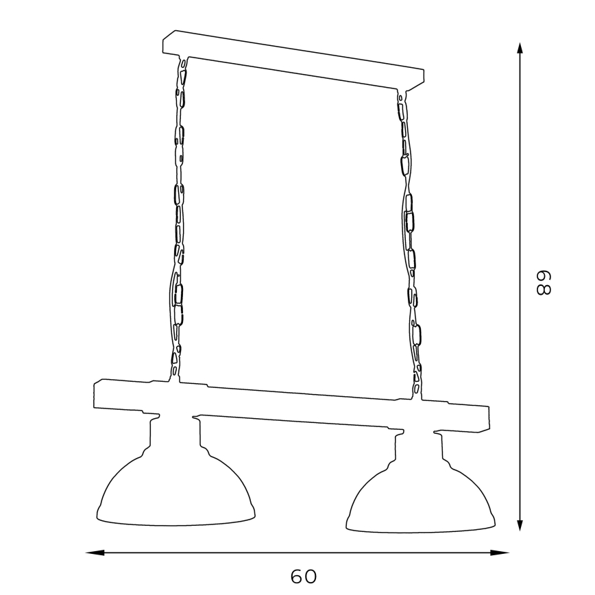 Chandelier on a chain HAKON 2xE27/60W/230V patina