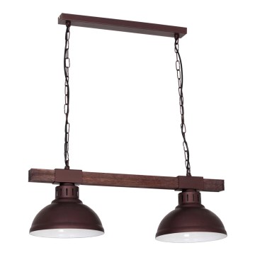 Chandelier on a chain HAKON 2xE27/60W/230V pine