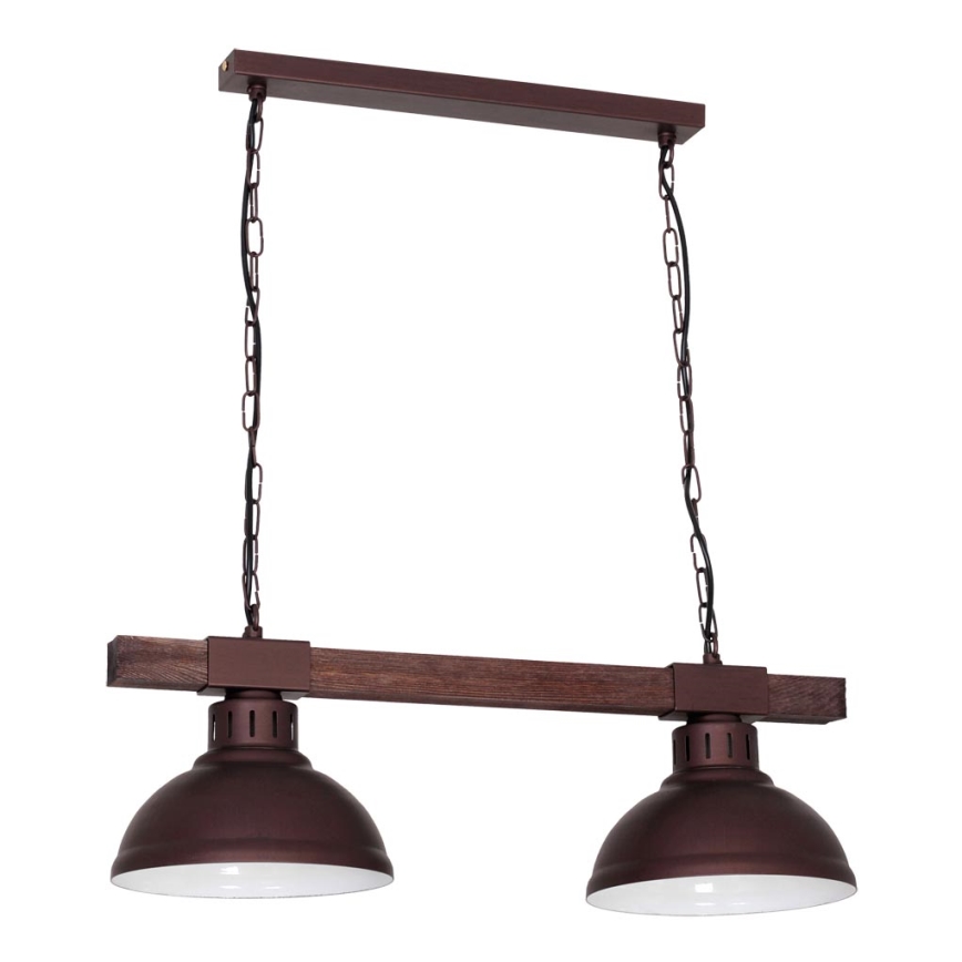 Chandelier on a chain HAKON 2xE27/60W/230V pine